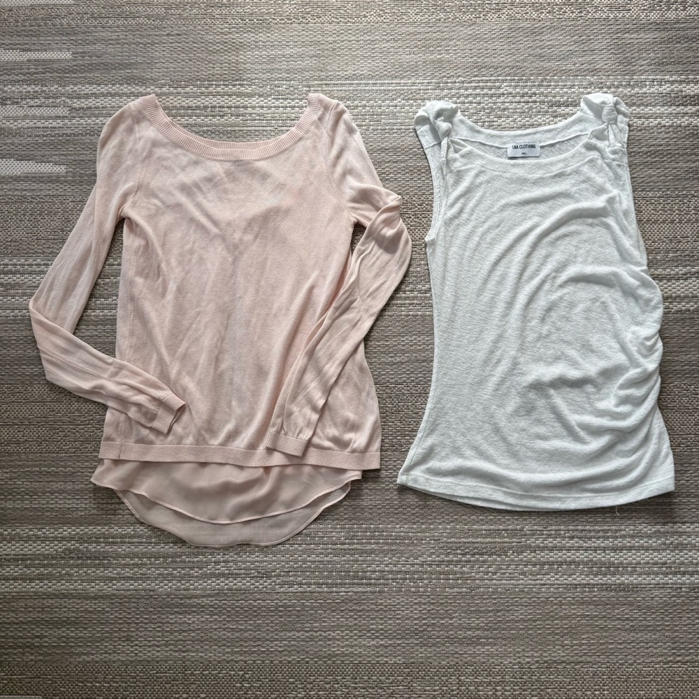 Bundle tops Express size XS pink and LNA Clothing size S white